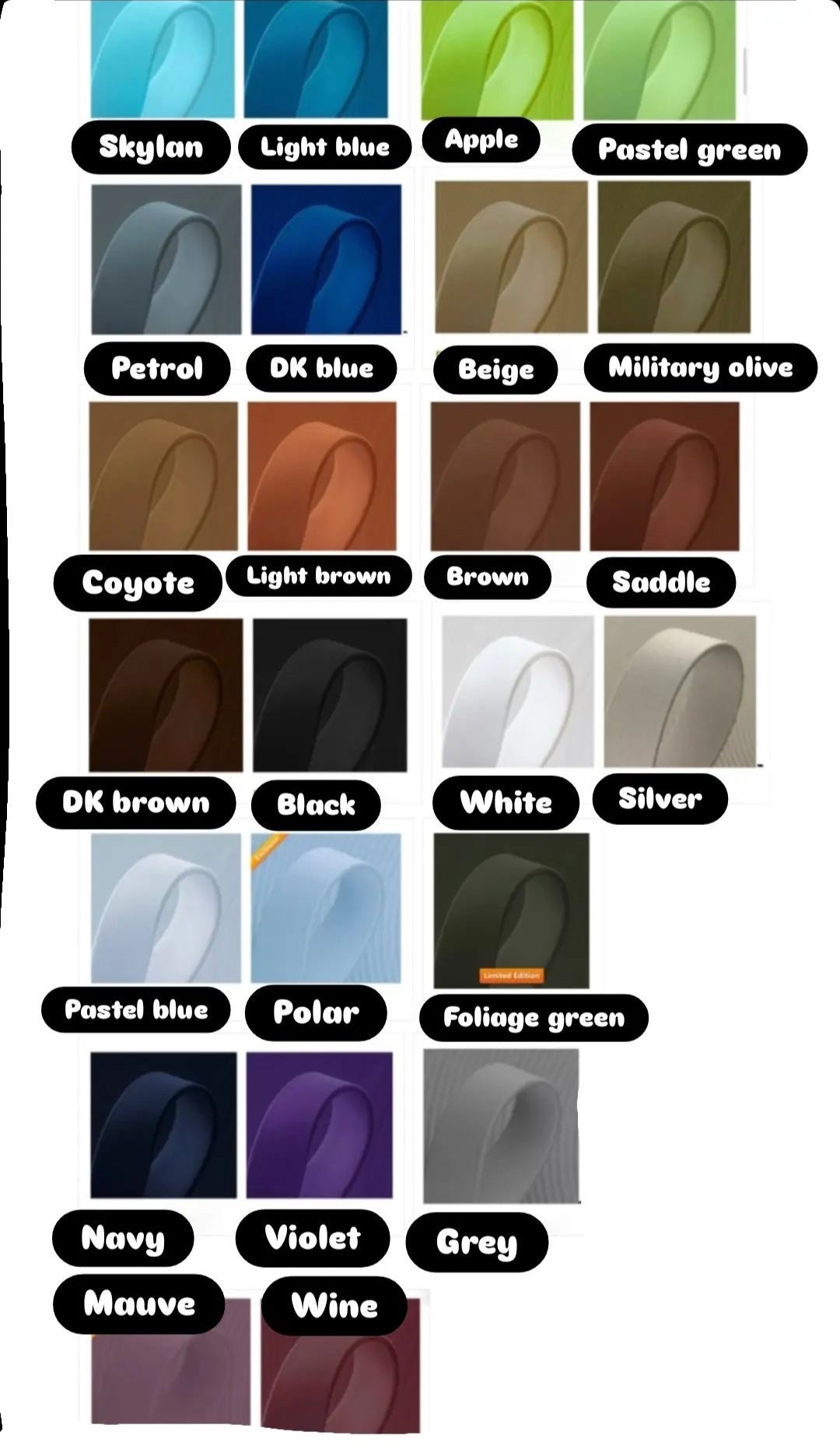 Collar BioThane 16mm